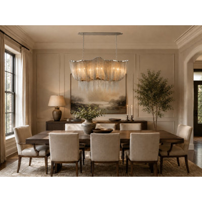 Lustre transitionnel en aluminium 8 lumières