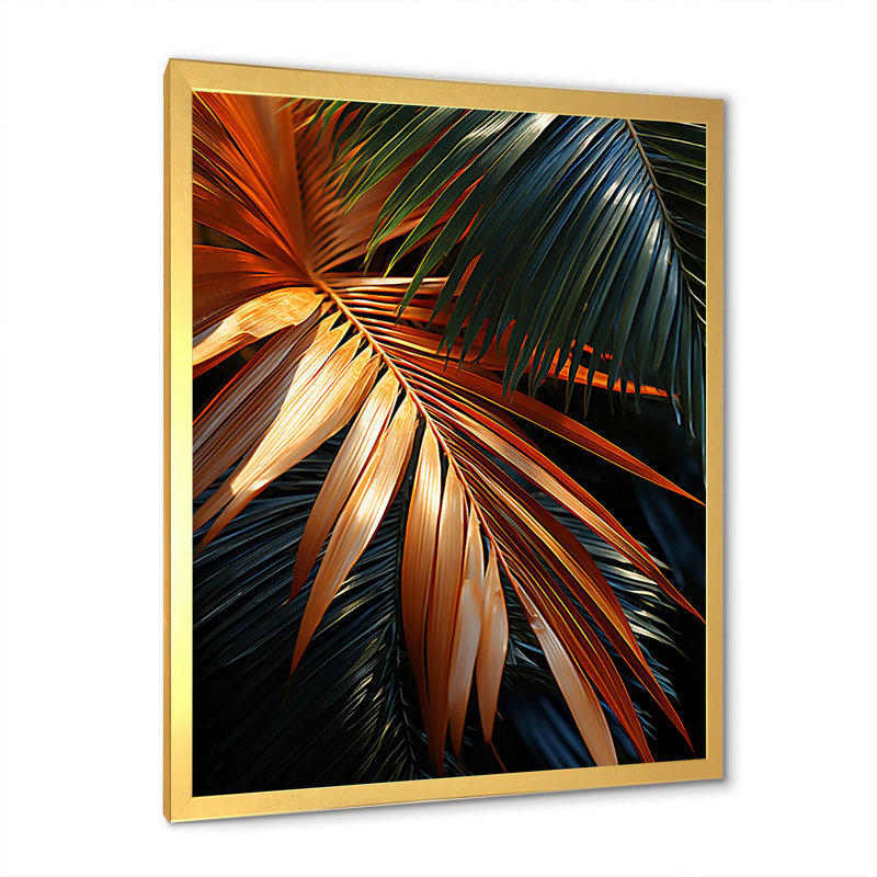«Swaying Palms Serenade I», reproduction sur toile, Encadrement doré, H 40 po x l 30 po x P 1,5 po