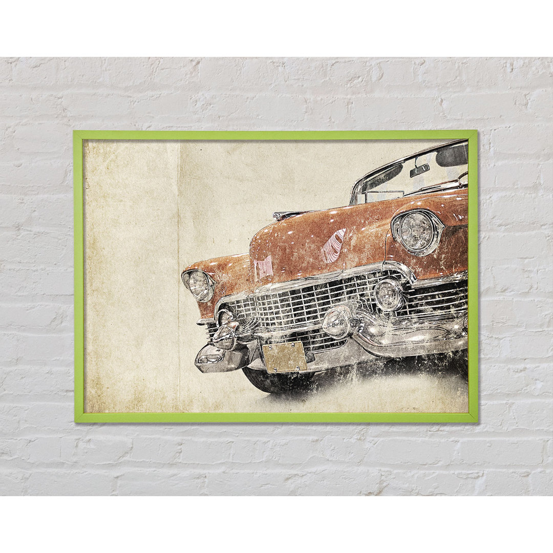 Hadi American Muscle Car Aquarell - Einzelner Bilderrahmen Kunstdrucke