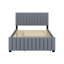 Lit plateforme double en velours avec lit gigogne-108745673