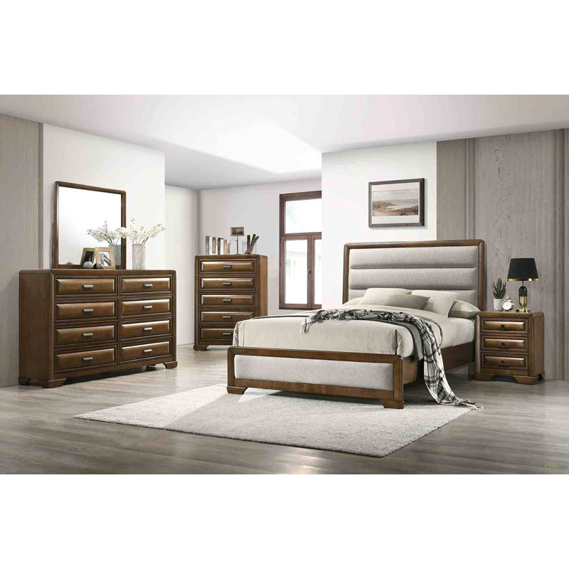 Mobilier de chambre à coucher de style transitionnel 1pc