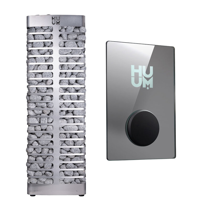 HUUM STEEL 6kW Sauna Heater with UKU WiFi Control, (Sauna Stones Included ), Gray