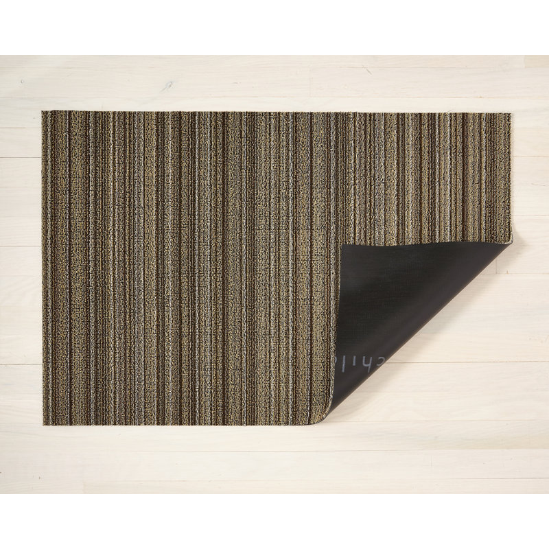 Non-Slip Striped Doormat, Mushroom, 0.6cm H x 91cm W x 152cm L