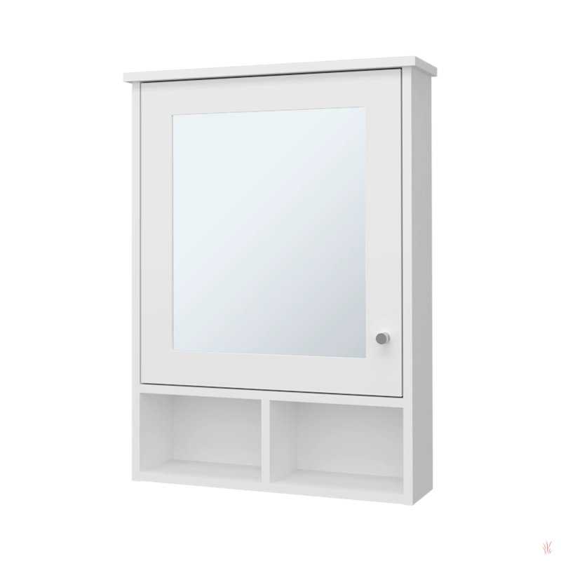 Pharmacie avec porte et miroir inclus, Blanc