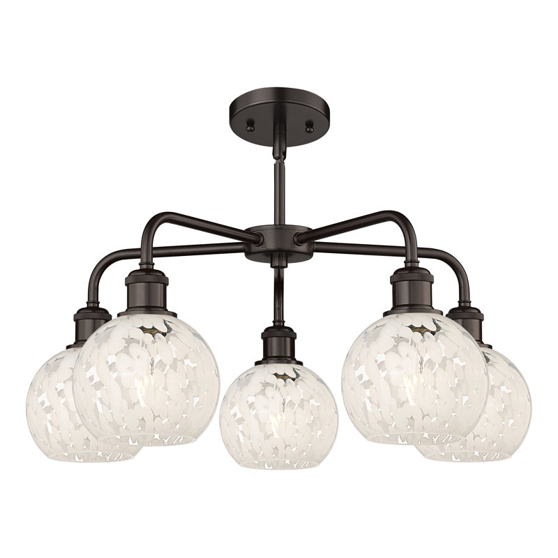 Bellagrace 5 - Light Dimmable Globe Chandelier, 13.5" H x 24" W x 24" D, Oil Rubbed Bronze