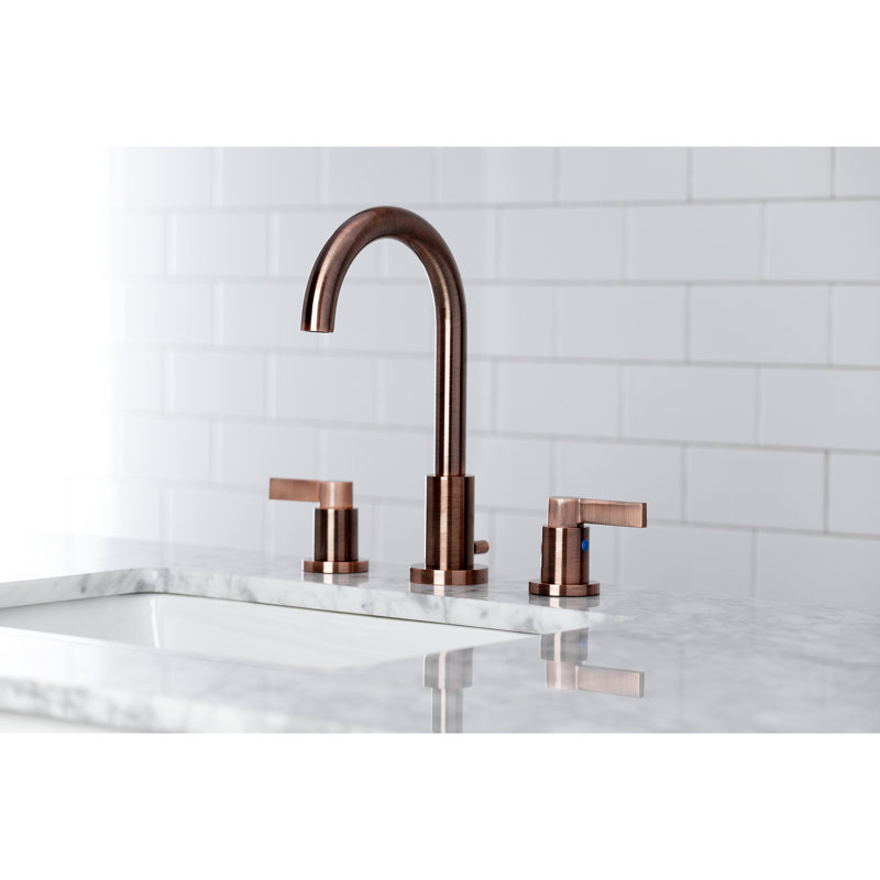 Robinet de salle de bain espacé Nuvo Fusion avec ensemble de bonde, Cuivre antique