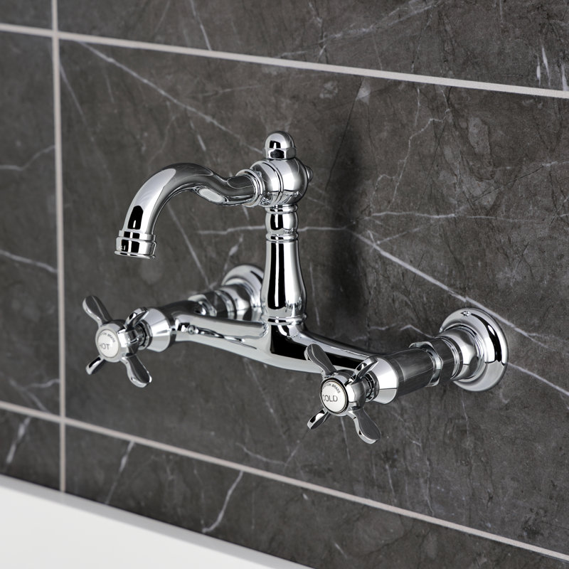 Robinet de cuisine mural Kingston, Chrome poli