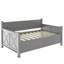 Lit de jour simple avec 2 grands tiroirs, structure en X, lit de jour de style décontracté moderne et rustique, gris-1241524776