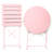 3 Pieces Patio Bistro Balcony Metail Chair Table Set-Pink