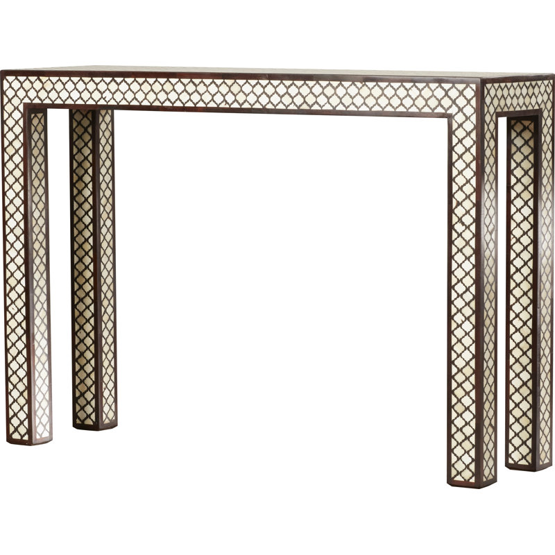 Basan Wood & Bone Inlay Console Table