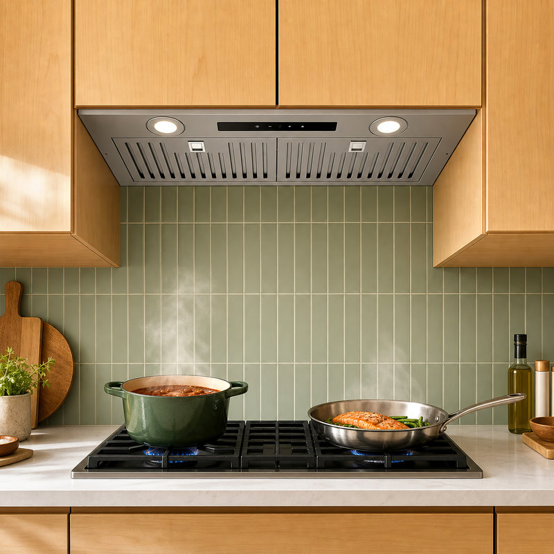 Hotte murale de 70 cm (27,48 po) avec conduit d'évacuation de 353 pi³/min et éclairage DEL