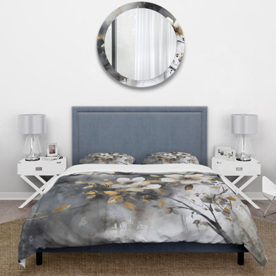 Ensemble de housse de couette en microfibre / polyester Daisy White