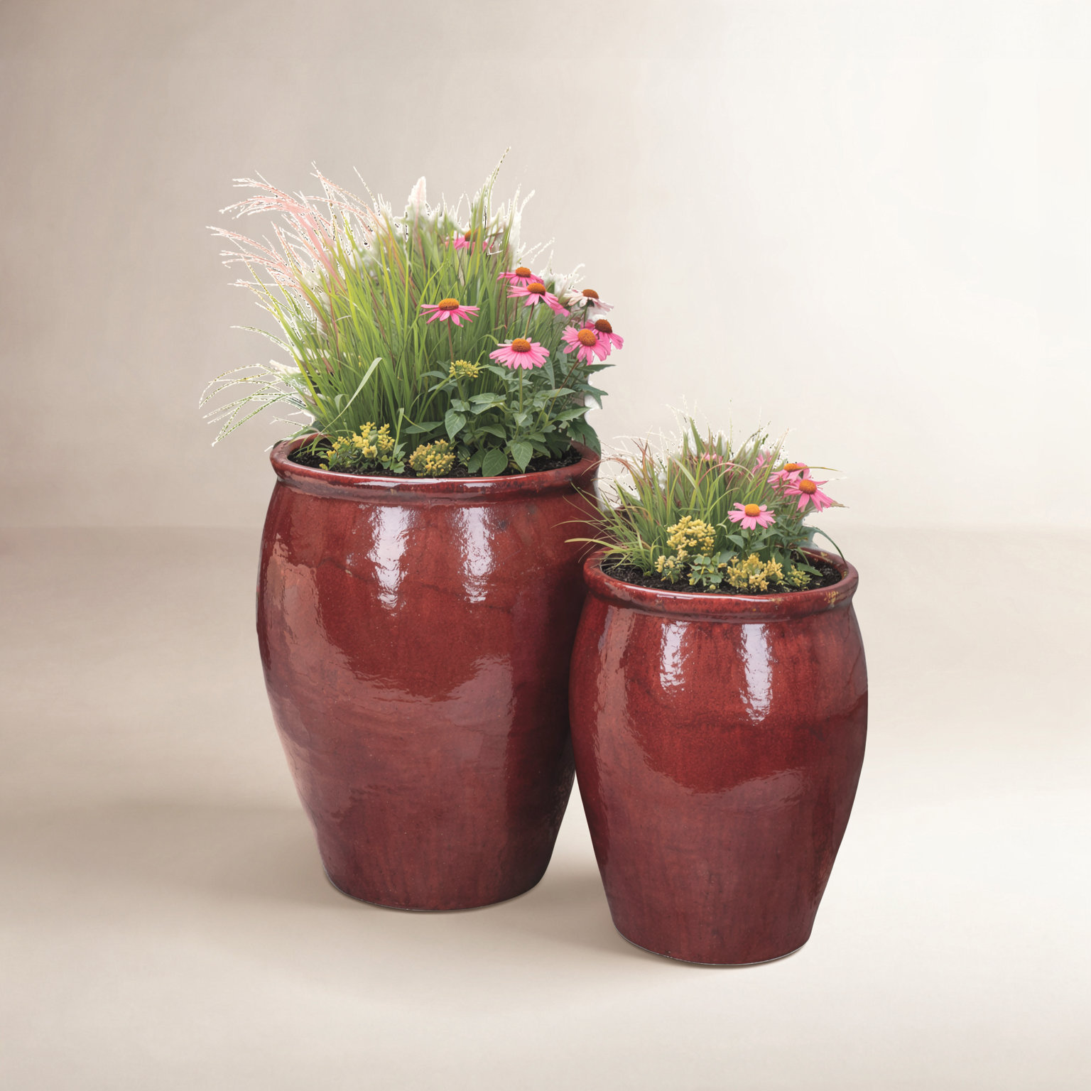 Medium Vase Set Of 2 A,B , Oxblood