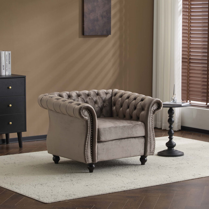 Fauteuil club Chesterfield, Marron foncé