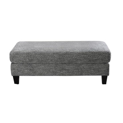 Contemporary Style Ottoman Gray Color Chenille 1Pc Ottomans Living Room Furniture Plush Seat (Only Including Ottoman)