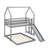 A Full-Over-Twin Bunk Bed Designed Like A House, Including A Slide, Integrated Ladder-106341972