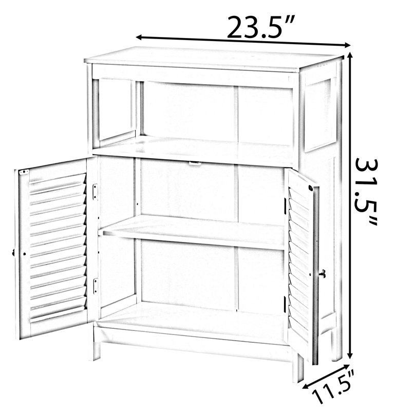 Armoire de salle de bain autoportante l 23,5 po x H 31,5 po x P 11,5 po Portsmouth