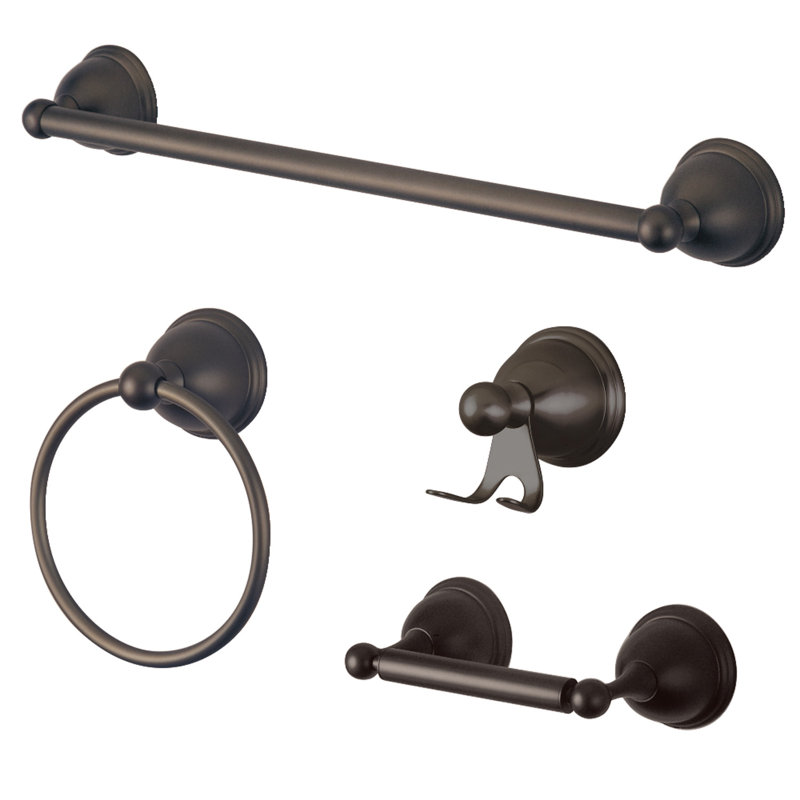 Ensemble de quincaillerie de salle de bain 4 pièces Kingston, Bronze huilé