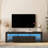 Modern High Gloss TV Stand with LED Lights and Storage Cabinets