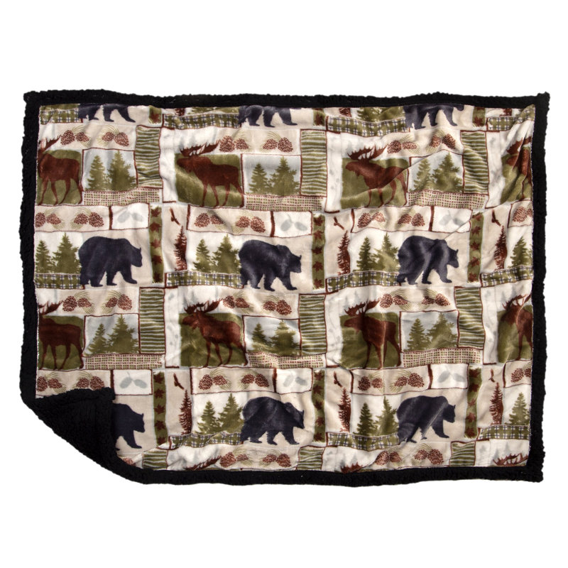 Animal Print Pet Blanket, 20cm L x 30cm W, Dark Grey/Black