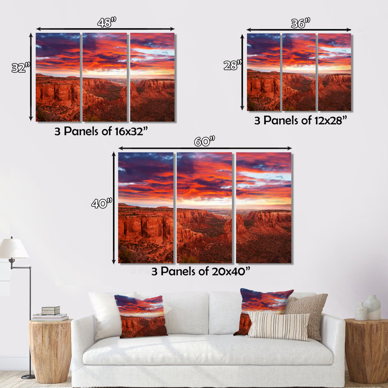 Grand Canyon West of Arizona I - Ensemble de décorations murales paysages, H 28 po x l 36 po x P 1 po
