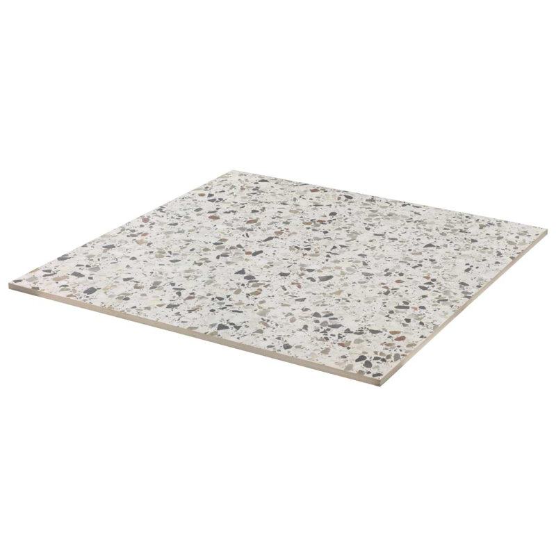 Kobe Flakes 24X24 Terrazzo Look Matte Porcelain Tile, Ice White