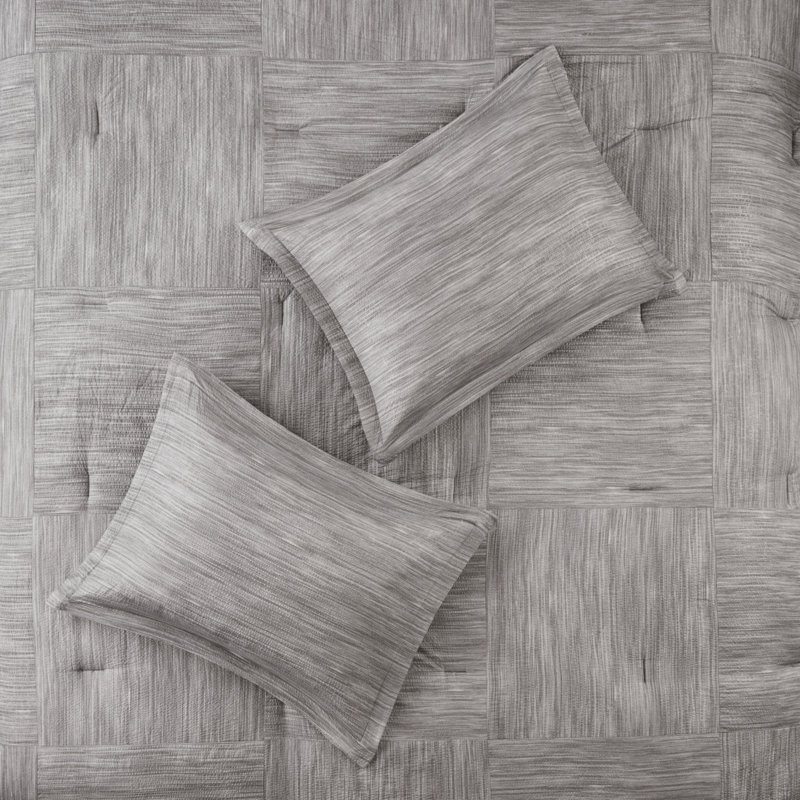 Gray Queen Microfiber 7-Piece Comforter Set
