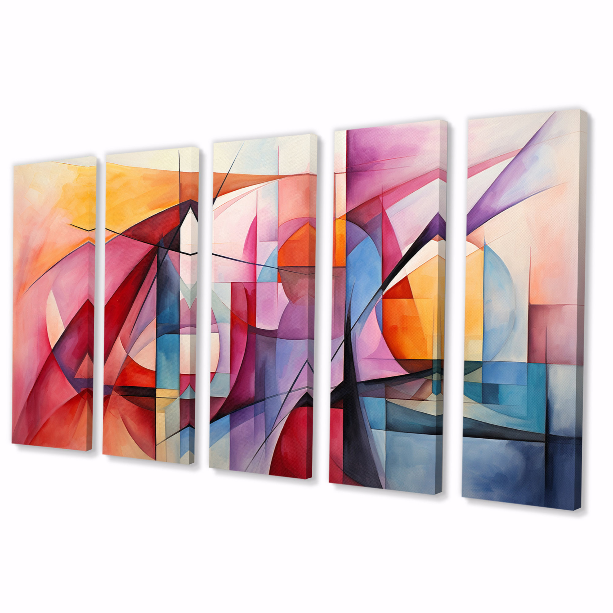 Wrought Studio Cubism Rainbow Forms IV - Cubism Wall Art Print - 5 ...