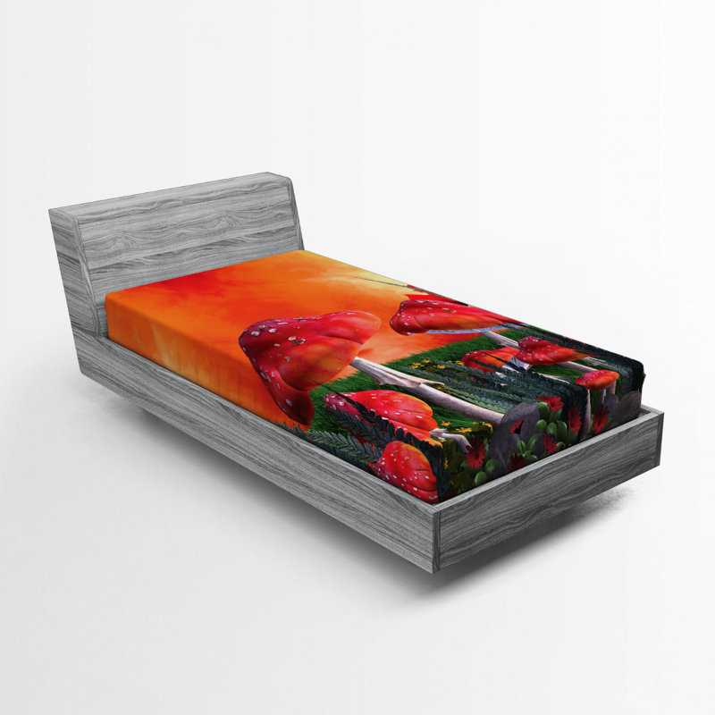 Microfiber Floral Fitted Sheet, Twin Fitted Sheet