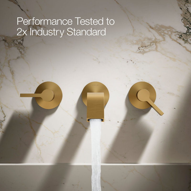 Components Wall-Mount Bathroom Sink Faucet Trim, Vibrant Brushed Moderne Brass