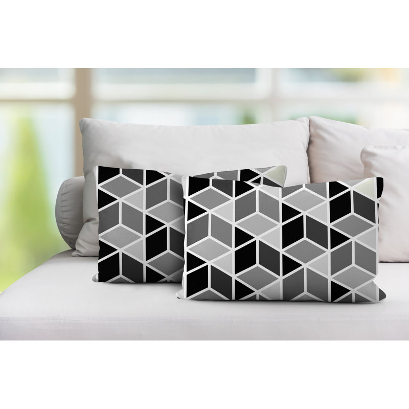Coussin cubique intérieur / extérieur Cubana, Noir