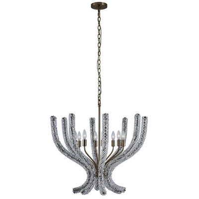 Coral 8 LT Brushed Champagne Gold Chandelier Kalco