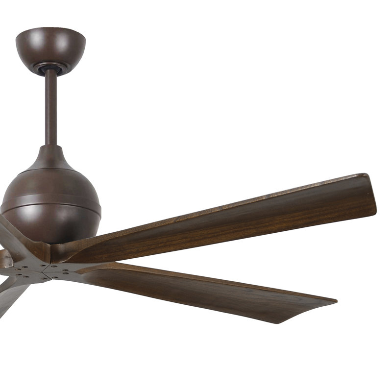 Ventilateur de plafond standard à 5 pales avec télécommande, 60", Bronze texturé, Noyer