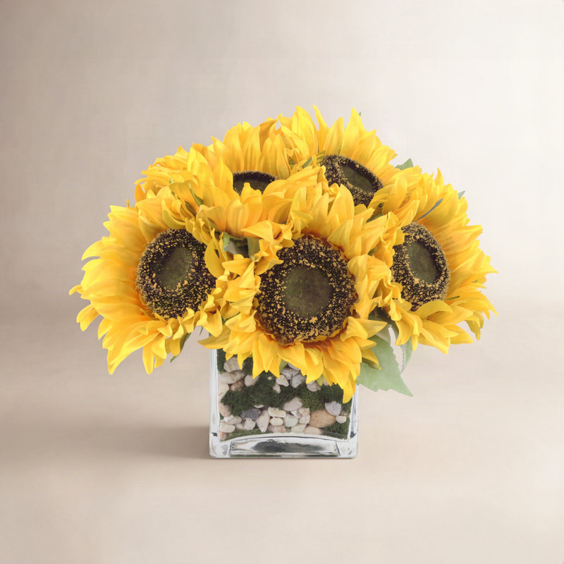 Cummins tournesol floral dans un vase, Jaune