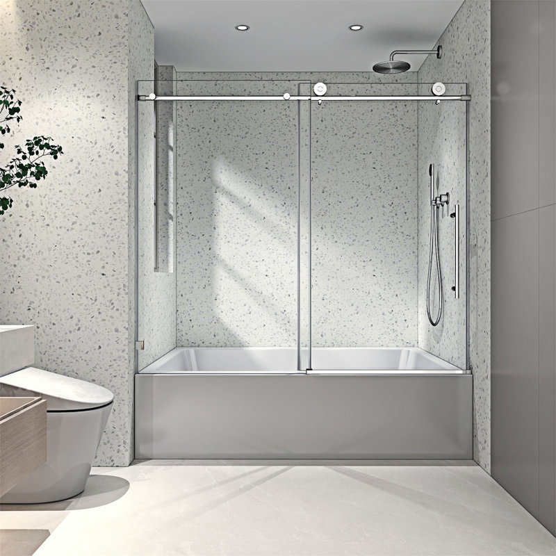 Porte de douche, Nickel brossé