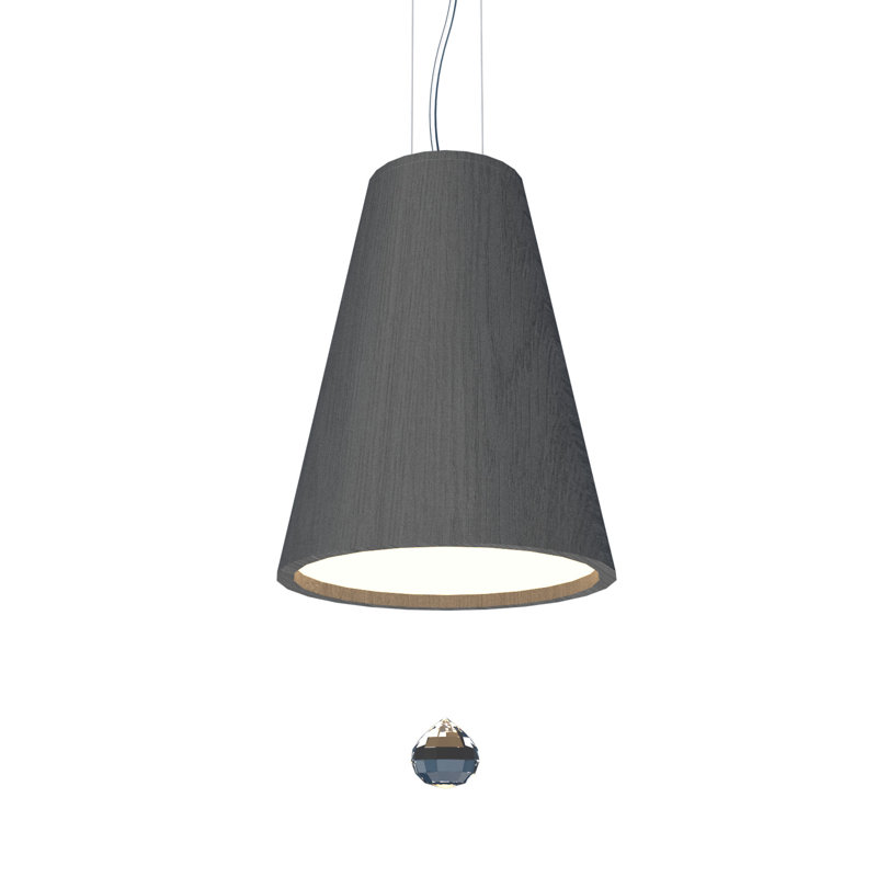 Luminaire suspendu conique à DEL, Gris organique, Organic Gray, 3000