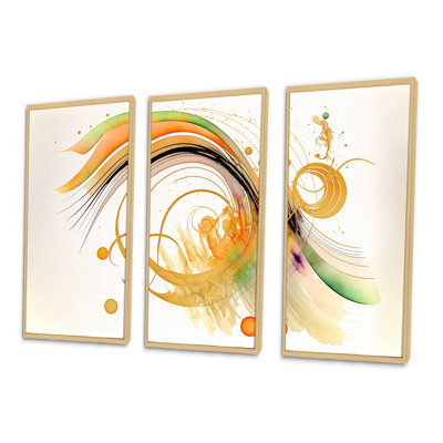 «Deza Golden Spiral Mouvement II», reproduction sur toile 3 pièces