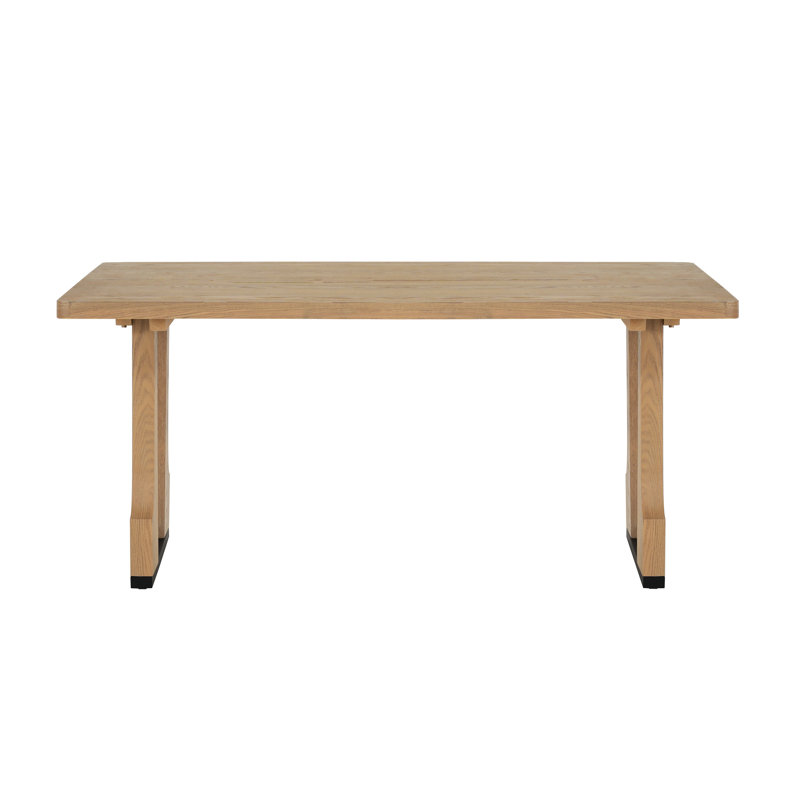 Table de salle à manger rectangulaire de 63 po Ash, de taille compacte pour 4 à 6 sièges, et imperméable, installation sans effort, charmants appartements assez pour asseoir 6, anti-rayures, configuration, cuisines de style