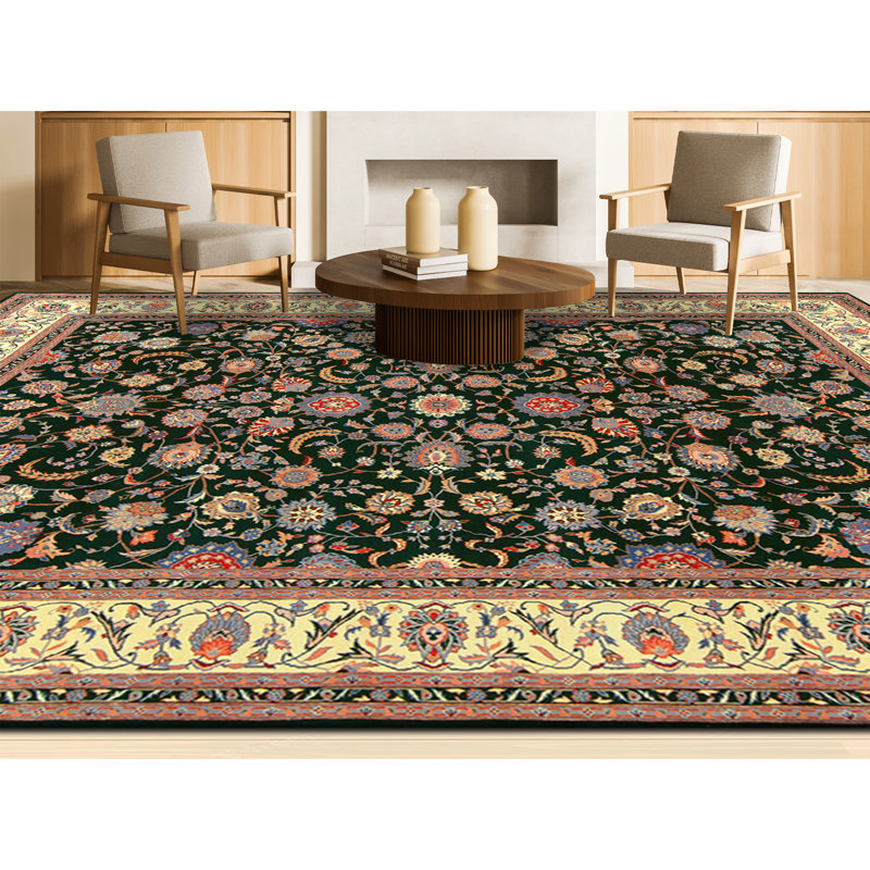 Tapis rectangulaire en laine noué à la main