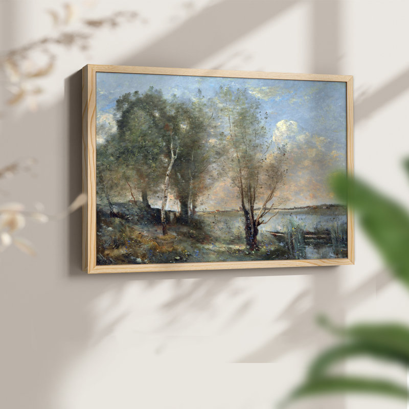 Parmi les roseaux - Reproduction encadrée - Restickable, 8" H x 10" W, Natural