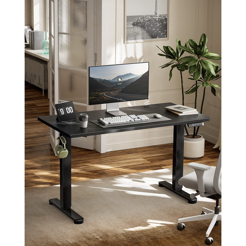 Bureau debout électrique à hauteur ajustable, Noir / Noir, L 63 po x P 24 po