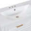 Meuble-lavabo moderne de 36 po avec lavabo en résine, armoire de salle de bain moderne en blanc avec deux portes à fermeture douce et quatre tiroirs-106459530