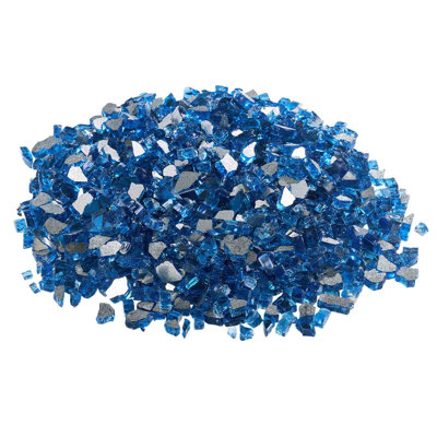 10 LBS Fire Glass 3/4-Inch Round Fireplace Glass Rocks for Fire Pit