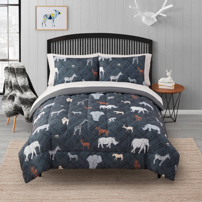 Kids Safari Printed Bed in a Bag Comforter & Sheet Set