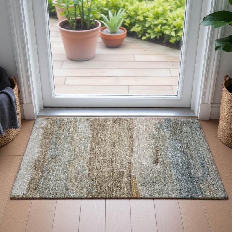 Machine Washable Indoor/Outdoor Colman ACN2156 Modern Rug, Rectangle 1'8" x 2'6"