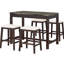 Table en noyer avec tiroirs cachés et tabourets rembourrés-1953415203-1953415200