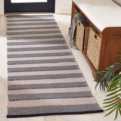 Striped Kilim Flat Weave Cotton Striped Rug