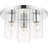 3 Light Flush mount ceiling light fixture with Clear Glass Shade-55588591