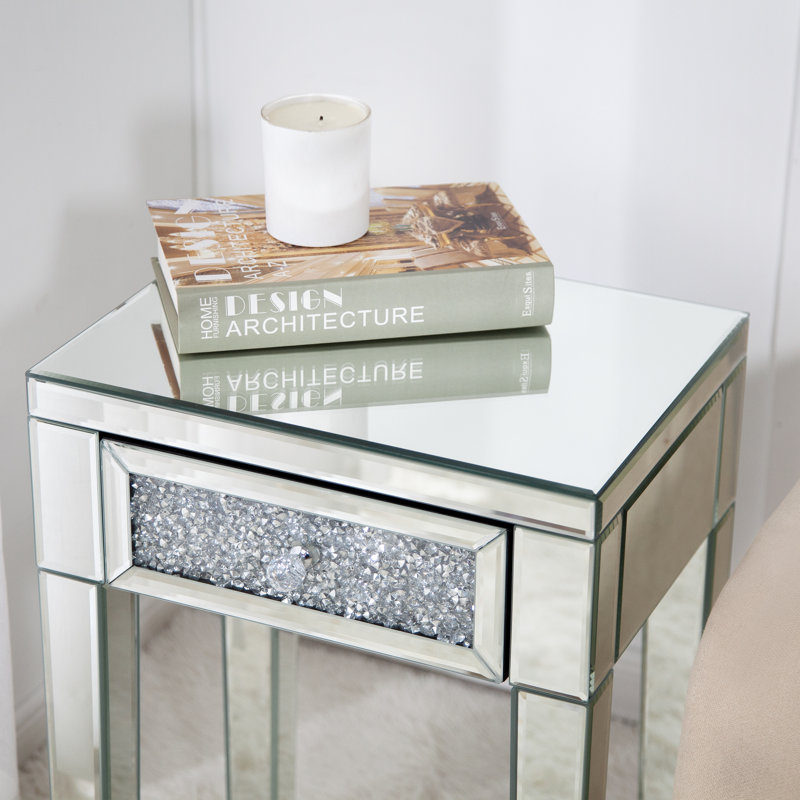Amla Side Table Nightstand with Storage