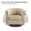 Chaise berçante et pivotante en cuir véritable avec garniture cloutée Nixmary Chesterfield-99343615